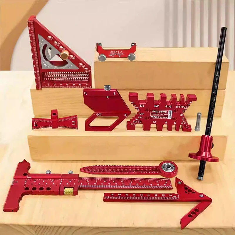 Woodworking Plans Free - مجموعة أدوات قياس النجارة مع صندوق