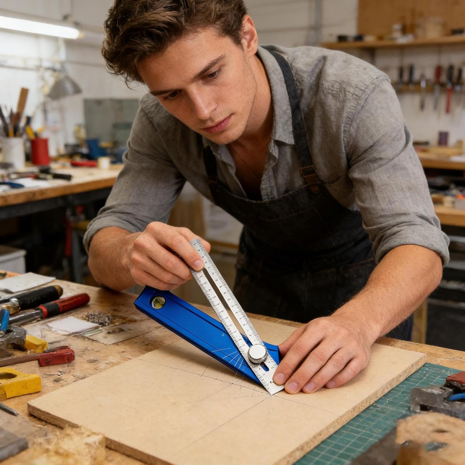 أدوات تحديد الخطوط، مقياس زواي - مراجعة Woodworking Ruler وسعره