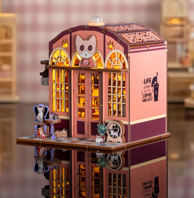 مجموعة نماذج مصغرة خشبية لمقهى - مراجعة Woodworking Kits For Kids وسعره