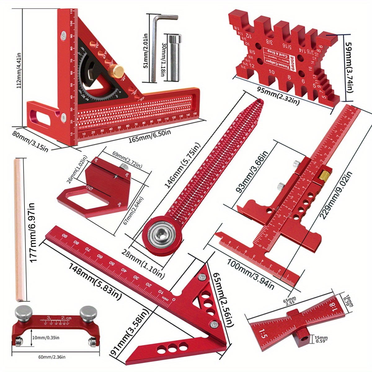 طقم أدوات قياس للنجارة مكون من - مراجعة Woodworking Plans Free وسعره