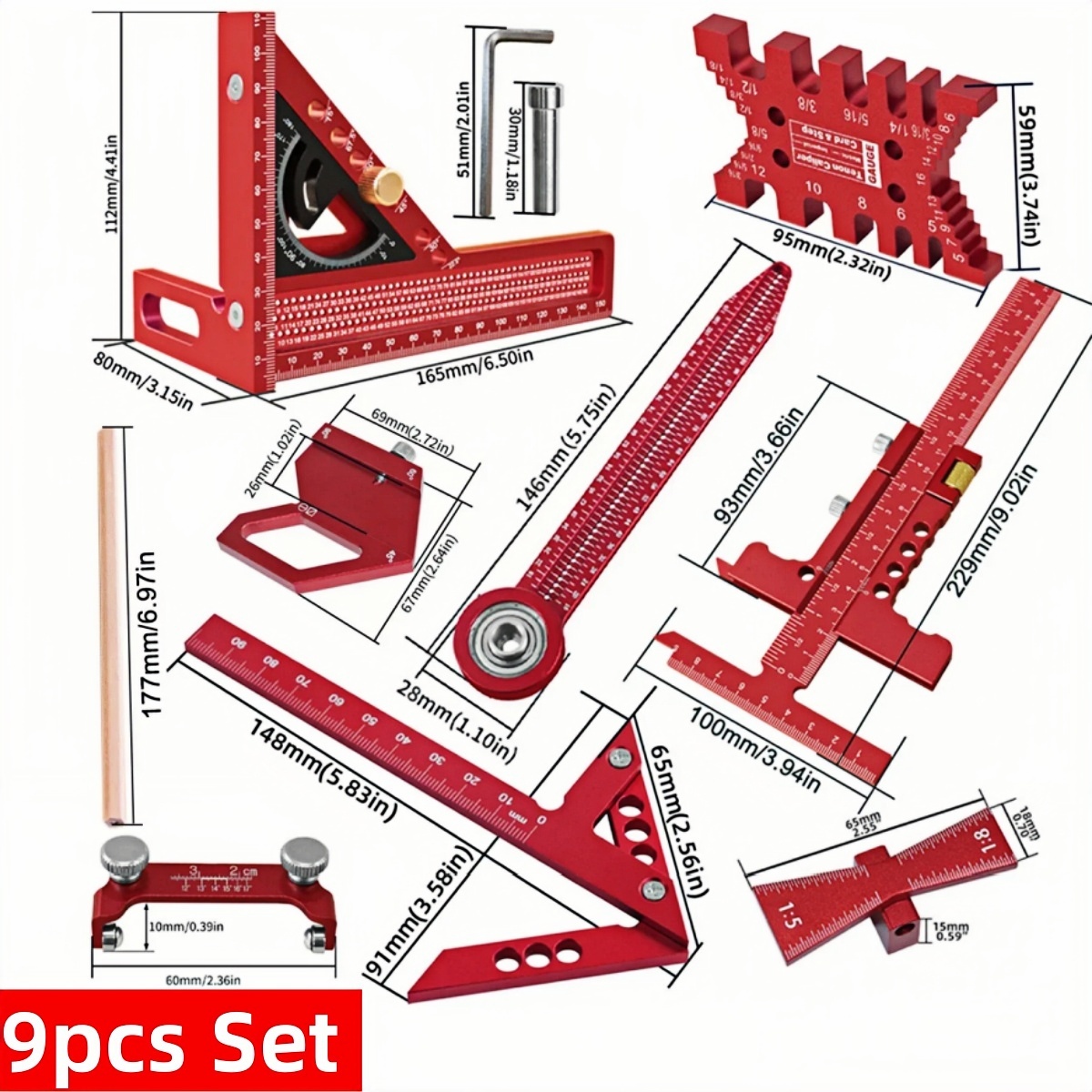 9 قطعة/10 قطعة مجموعة أدوات قي - مراجعة Woodworking Plans Free وسعره