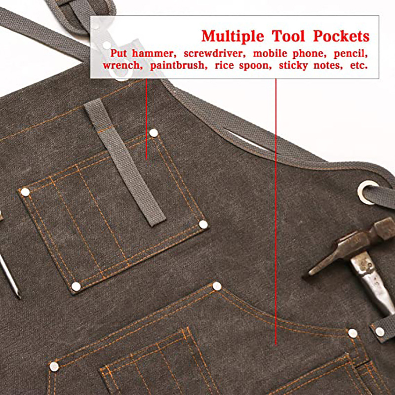 مريلة قماشية سميكة بسيطة مع شع - مراجعة Woodworking Overalls وسعره